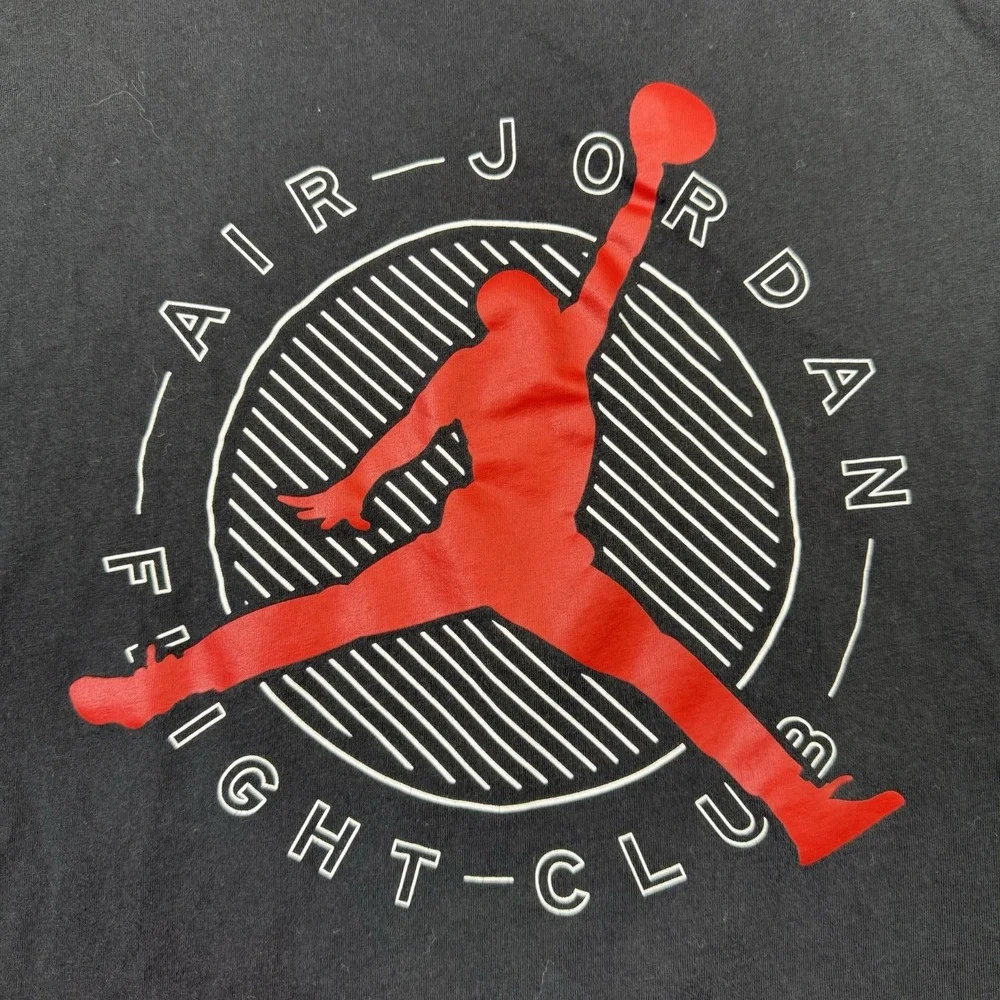 Nike Air Jordan Flight Club Shirt Mens Large Black Red Jumpman Graphic Tee L
